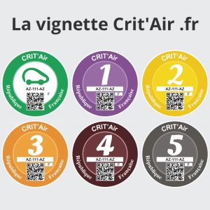 Les 6 types de vignettes Crit'Air