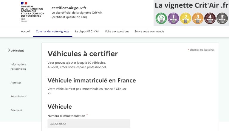 Comment commander une vignette Crit'Air en 2024